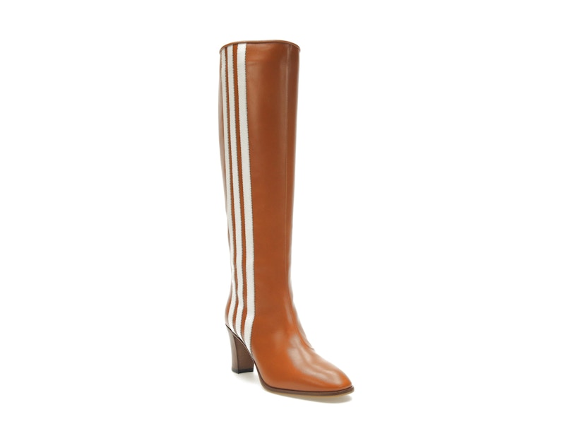 adidas x Gucci 73mm Knee-High Boots Cognac Leather