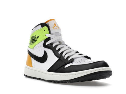 Jordan 1 Retro High Golf White University Gold Volt Black