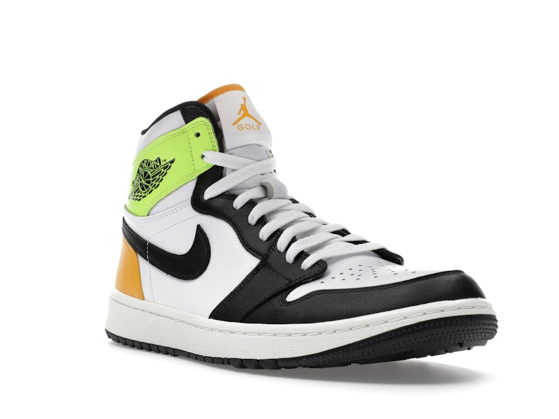 Jordan 1 Retro High Golf White University Gold Volt Black
