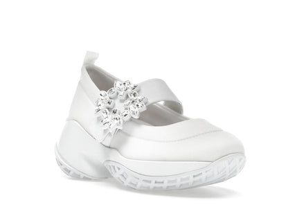 Roger Vivier Viv' Run Babies White Crystal Buckle (Women's)