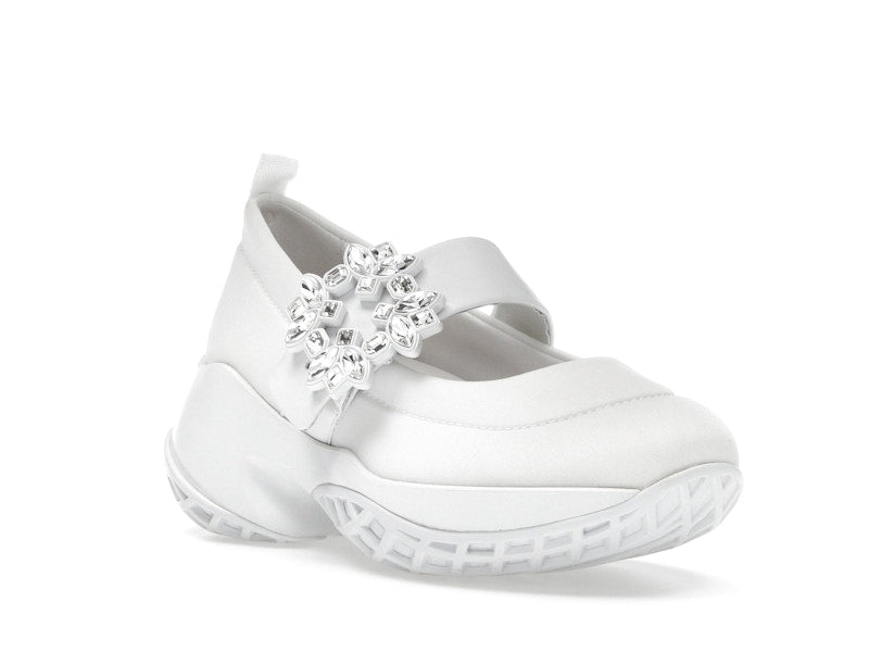 Roger Vivier Viv' Run Babies White Crystal Buckle (Women's)