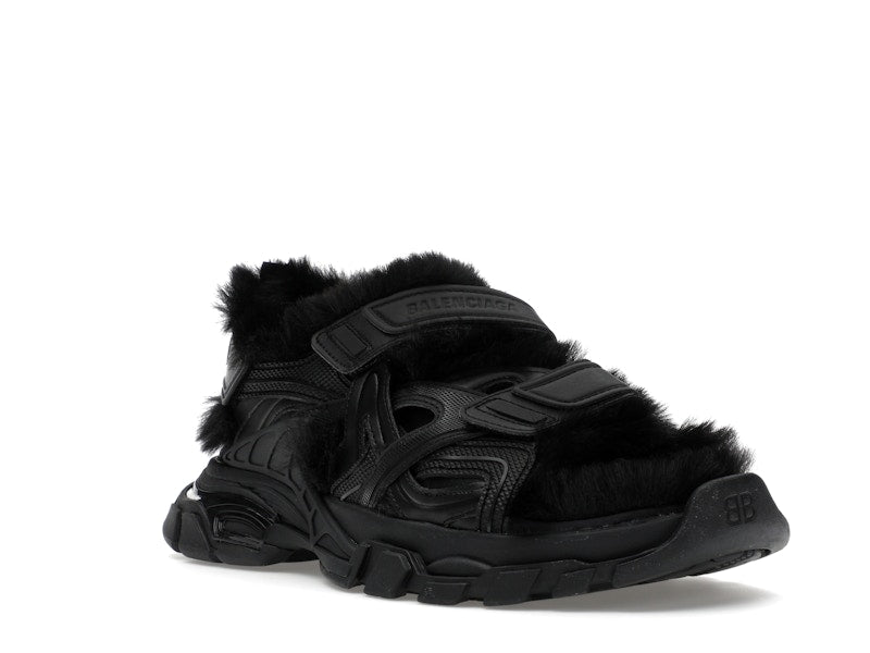 Balenciaga Track Sandal Fake Fur Black (Women's)