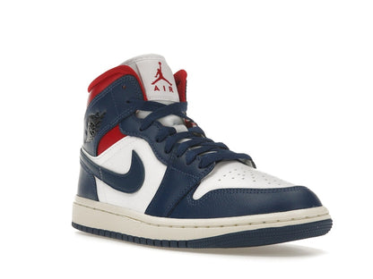 Jordan 1 Mid French Blue Gym Red (Women's)
