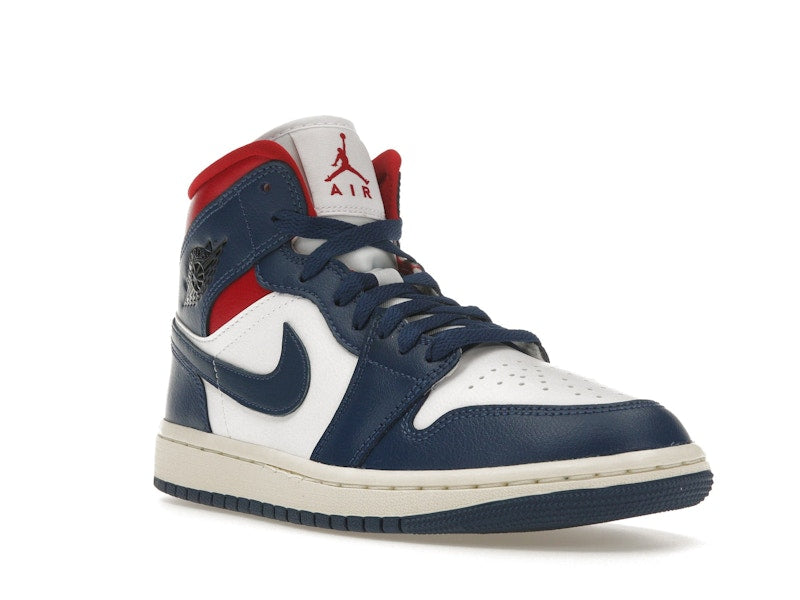 Jordan 1 Mid French Blue Gym Red (Women's)