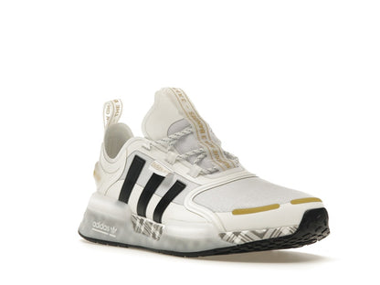 adidas NMD R1 V3 White Black Gold Tartan Trefoil
