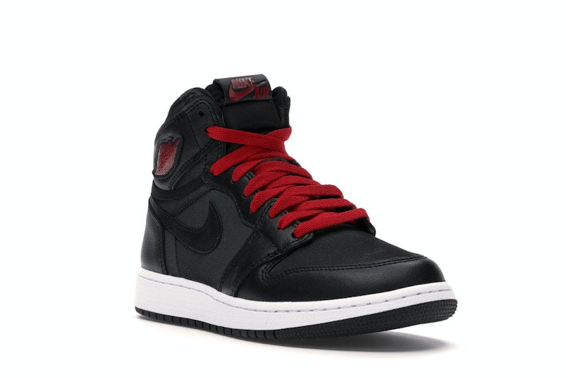 Jordan 1 Retro High Black Satin Gym Red Black (GS)
