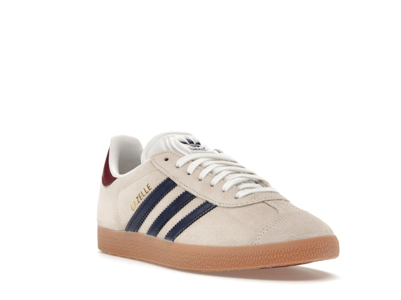 adidas Gazelle Beige Dark Blue Collegiate Burgundy