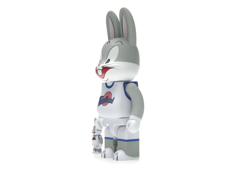 Bearbrick x Space Jam Rabbrick Bugs Bunny 100% & 400% Set Grey