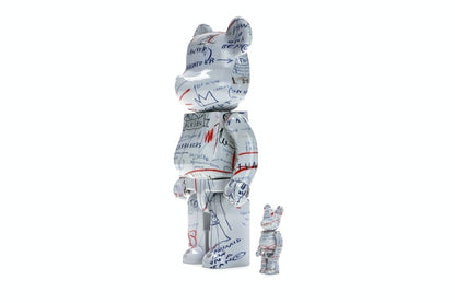 Bearbrick Jean-Michel Basquiat 2 100% & 400% Set White