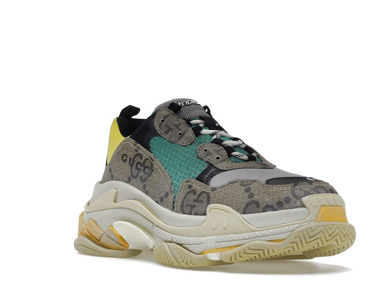Gucci x Balenciaga The Hacker Project Triple S Beige Green Yellow