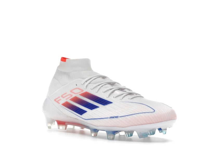 adidas F50 Elite Mid FG Cloud White Lucid Blue Solar Red (Women's)