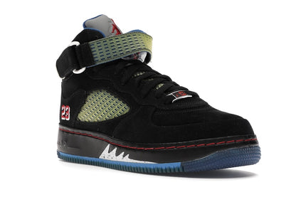 Jordan AJF 5 Black Blue Ribbon Varsity Red