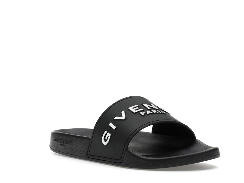 Givenchy Paris Flat Sandals Black White