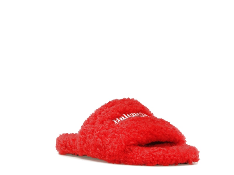 Balenciaga Furry Slide Red White (Women's)