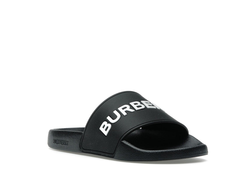Burberry Logo Slides Black Optic White