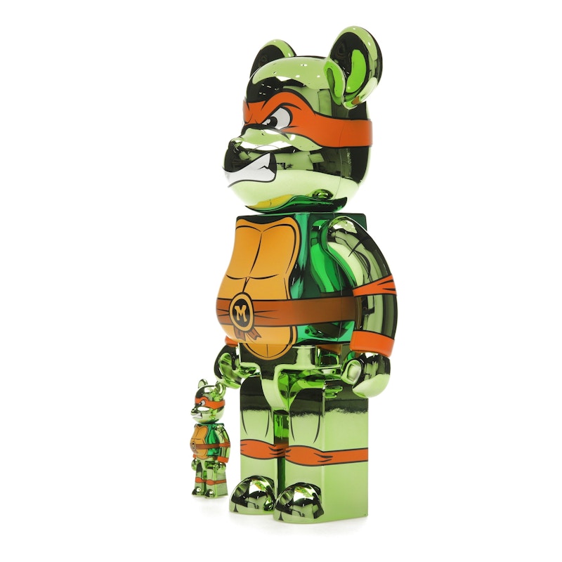 Bearbrick x Teenage Mutant Ninja Turtles Michelangelo 100% & 400% Set