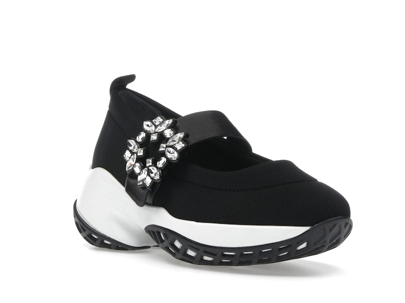 Roger Vivier Viv' Run Babies Black White Crystal Buckle (Women's)