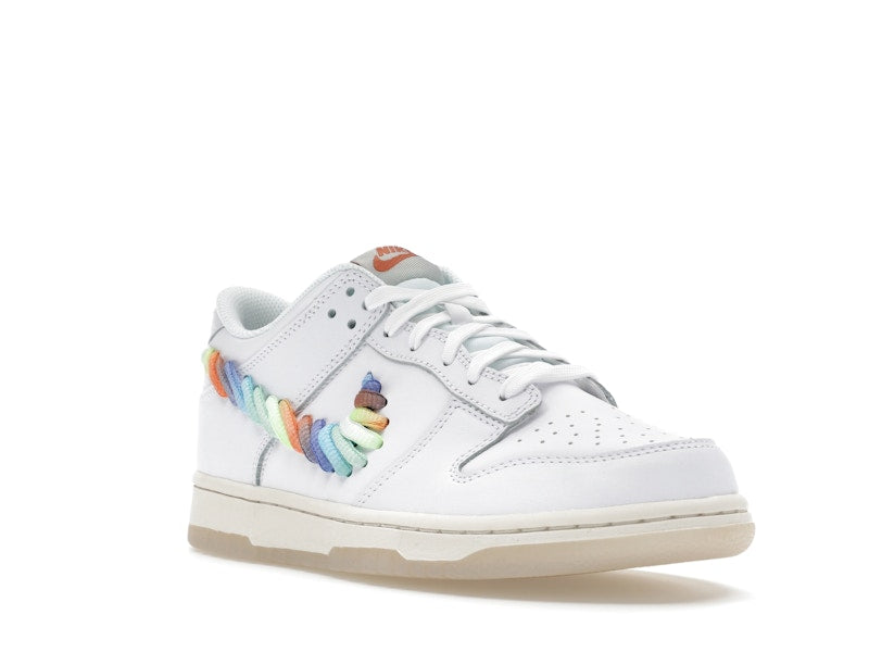 Nike Dunk Low SE Rainbow Lace Swoosh White (GS)