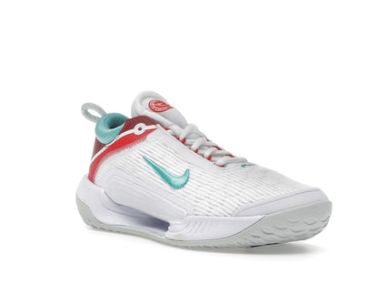 Nike Court Zoom NXT HC White Light Silver Habanero Red Washed Teal (Women's)