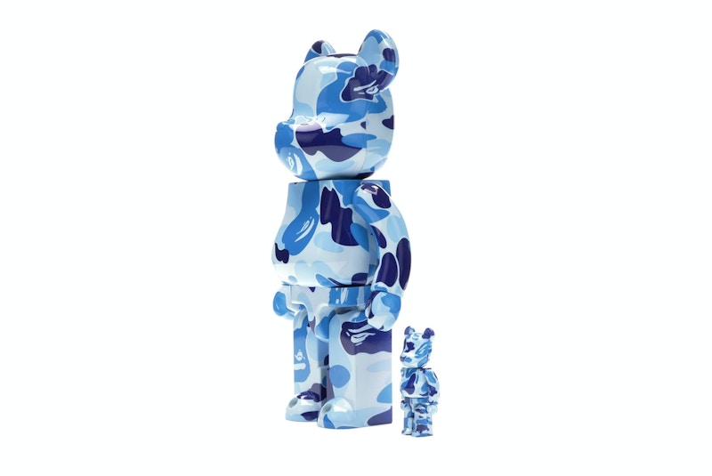 Bearbrick A Bathing Ape ABC Camo 100% & 400% Set Blue