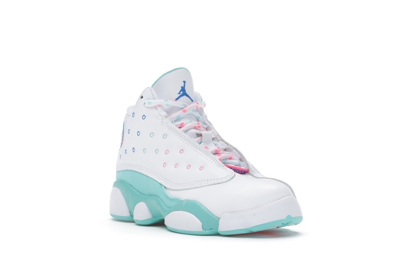 Jordan 13 Retro White Soar Green Pink (PS)
