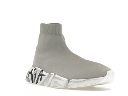 Balenciaga Speed 2.0 Graffiti Recycled Knit Grey White
