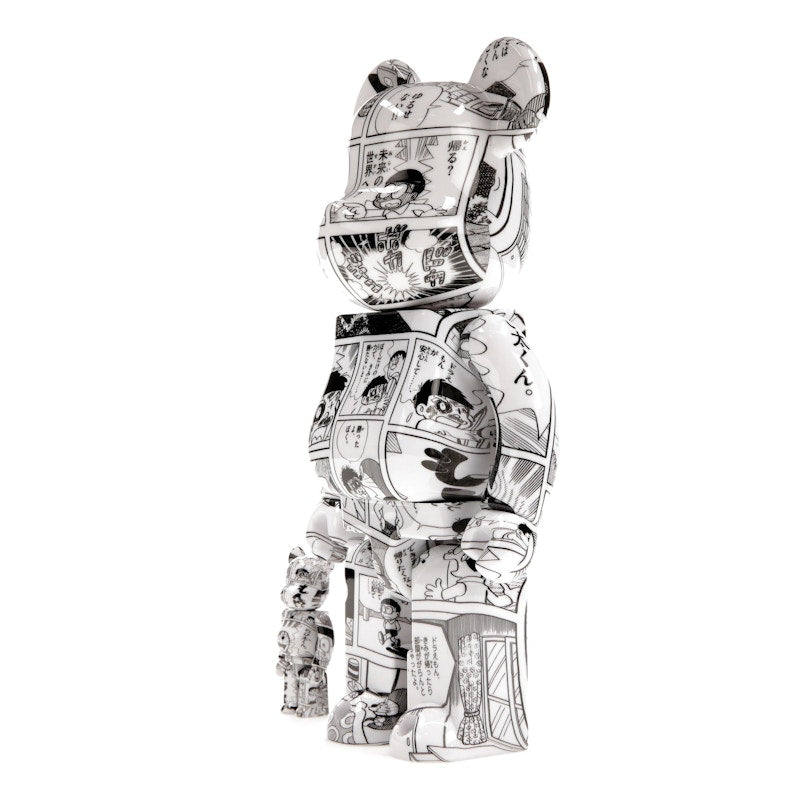 Bearbrick Doraemon (Comic Ver.) 100% & 400% Set Black & White