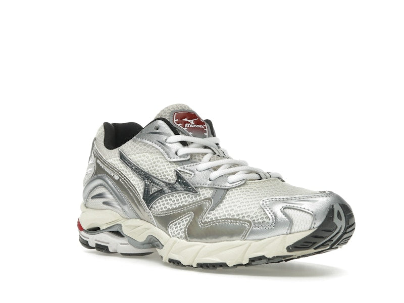 Mizuno Wave Rider 10 White Black Rythmic Red