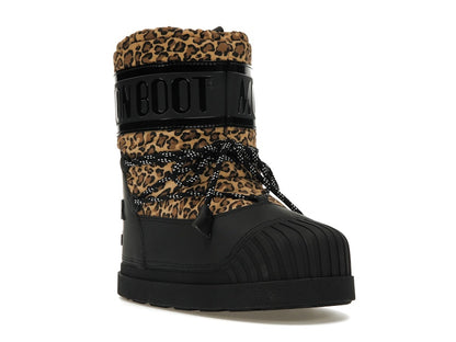 Moncler Shedir Snow Boots Palm Angels Black Leopard Print