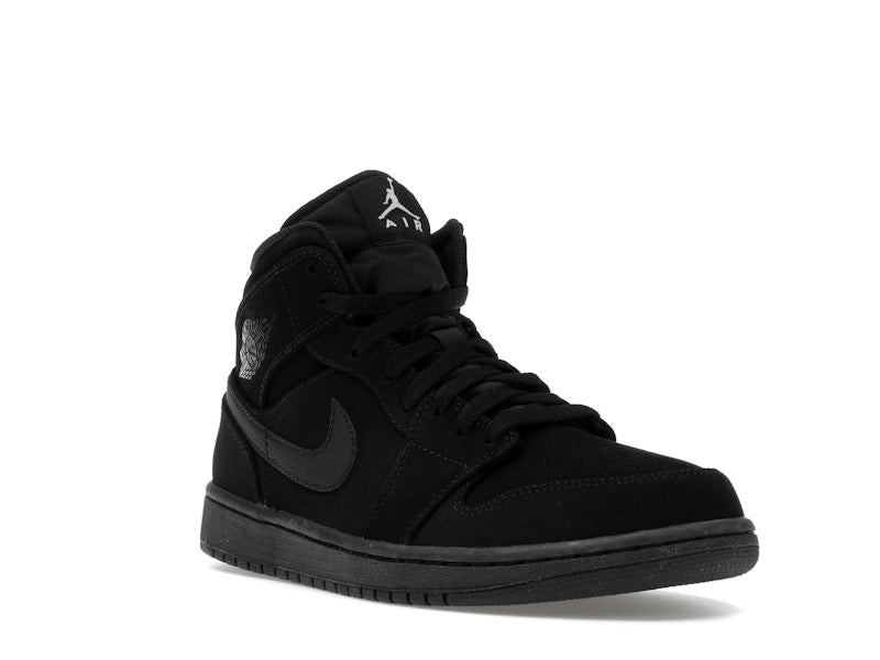 Jordan 1 Mid Black Black White