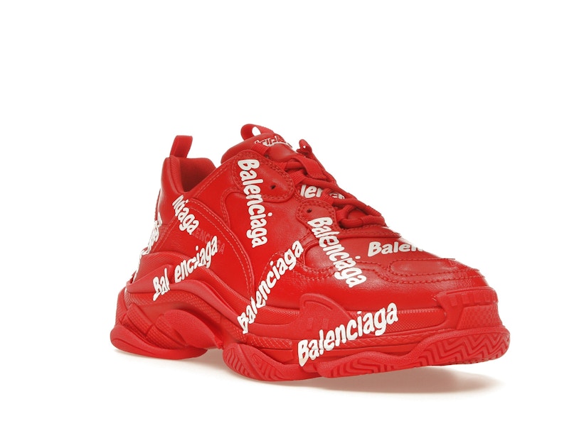 Balenciaga Triple S All Over Tomato Red White