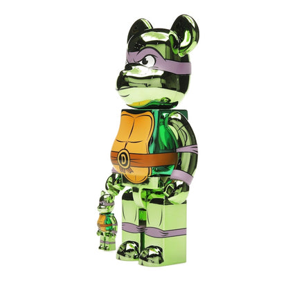 Bearbrick x Teenage Mutant Ninja Turtles Donatello 100% & 400% Set Chrome Ver.