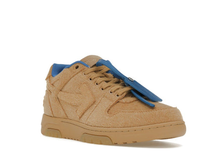 OFF-WHITE Out Of Office OOO Low Tops Camel Blue Wool