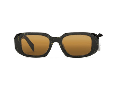 Prada Sunglasses PR 17WSF Black/Yellow Marble/Dark Brown (PR17WSF-19D01T-51)