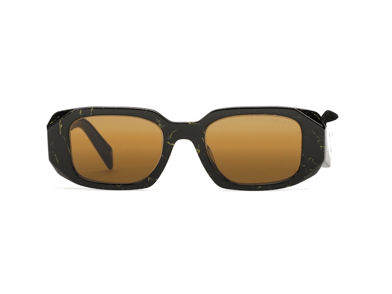 Prada Sunglasses PR 17WSF Black/Yellow Marble/Dark Brown (PR17WSF-19D01T-51)