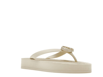 Gucci Chevron Thong Sandal White Rubber