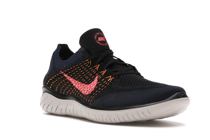 Nike Free RN Flyknit 2018 Black Flash Crimson Orange Peel