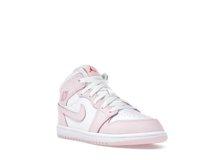 Jordan 1 Mid Pink Foam Fire Red White (PS)