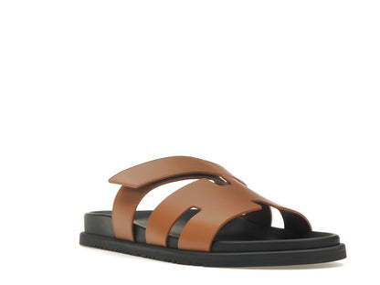 Hermes Chypre Sandal Naturel Black Smooth Calfskin Leather (M)