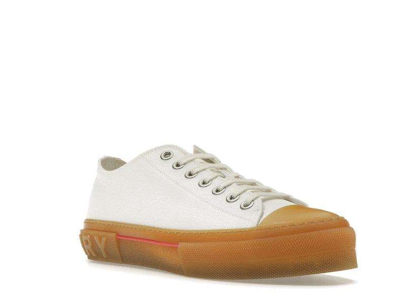 Burberry Logo Detail Cotton Trainer White