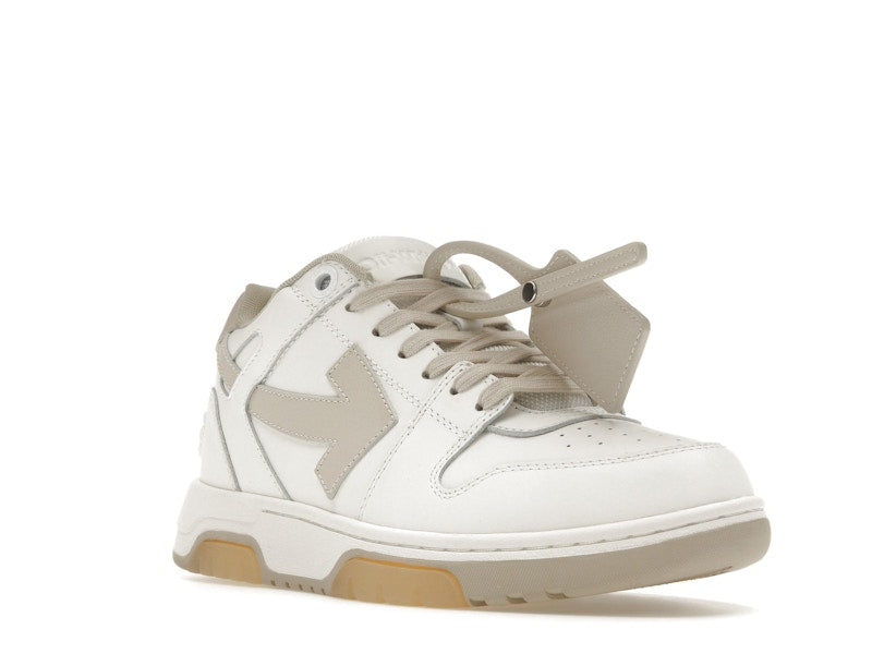 OFF-WHITE Out Of Office OOO Low Tops White Beige