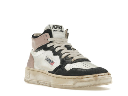 Autry Medalist Leather Mid Super Vintage White Pink Black (Women's)