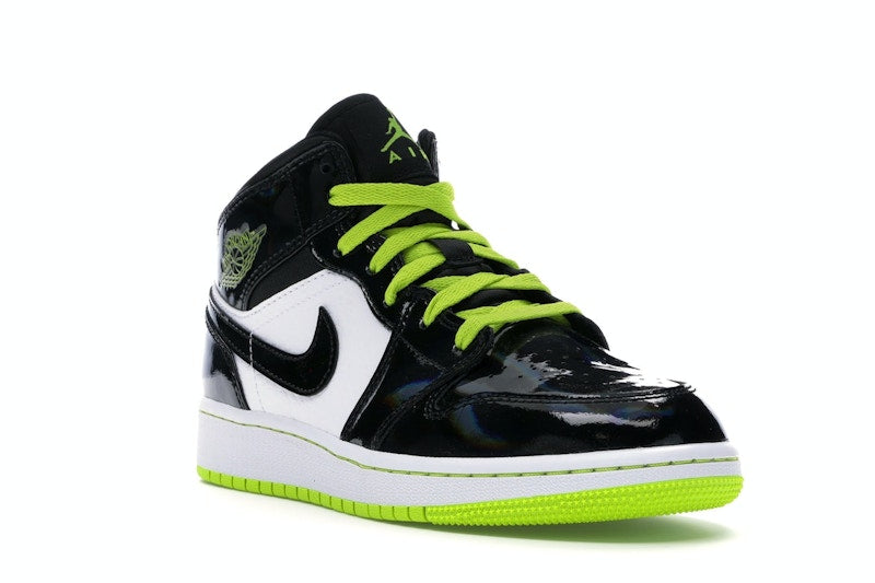 Jordan 1 Mid Black Cyber Mystic Green (GS)