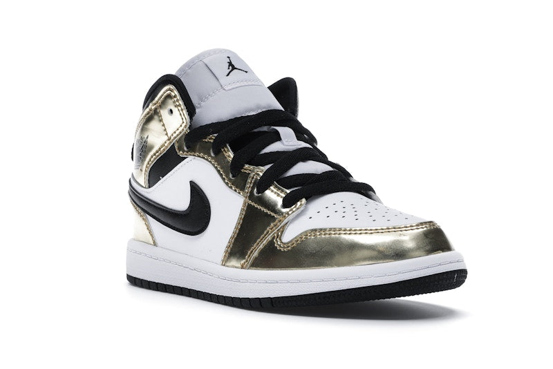 Jordan 1 Mid Metallic Gold Black White (PS)