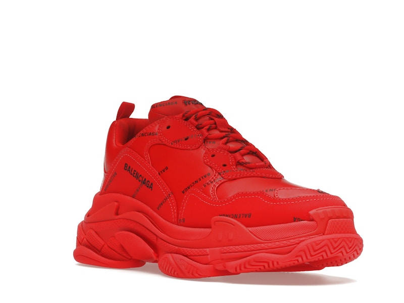 Balenciaga Triple S Allover Logo Red