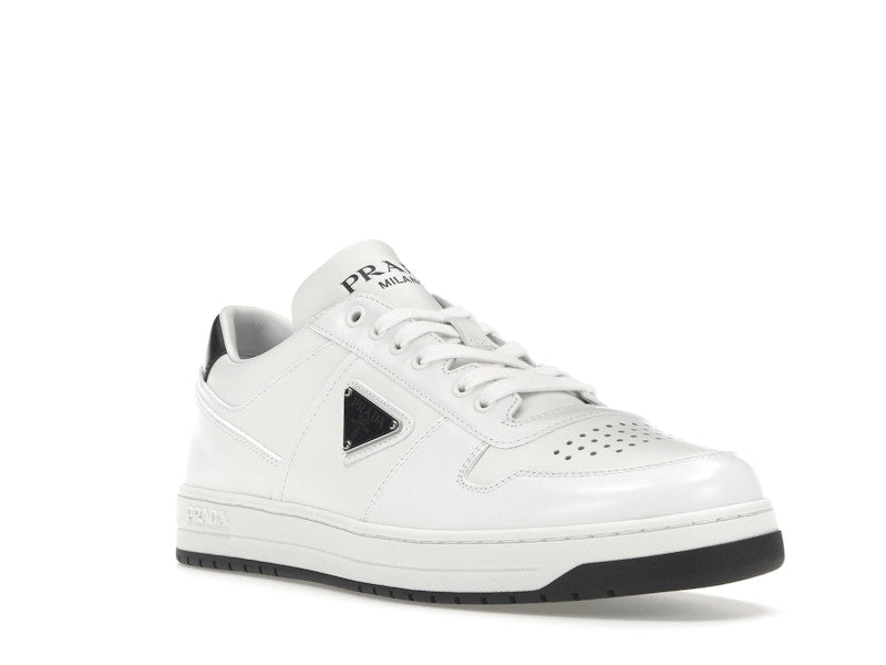 Prada Downtown Low Top Sneakers Leather White White Black