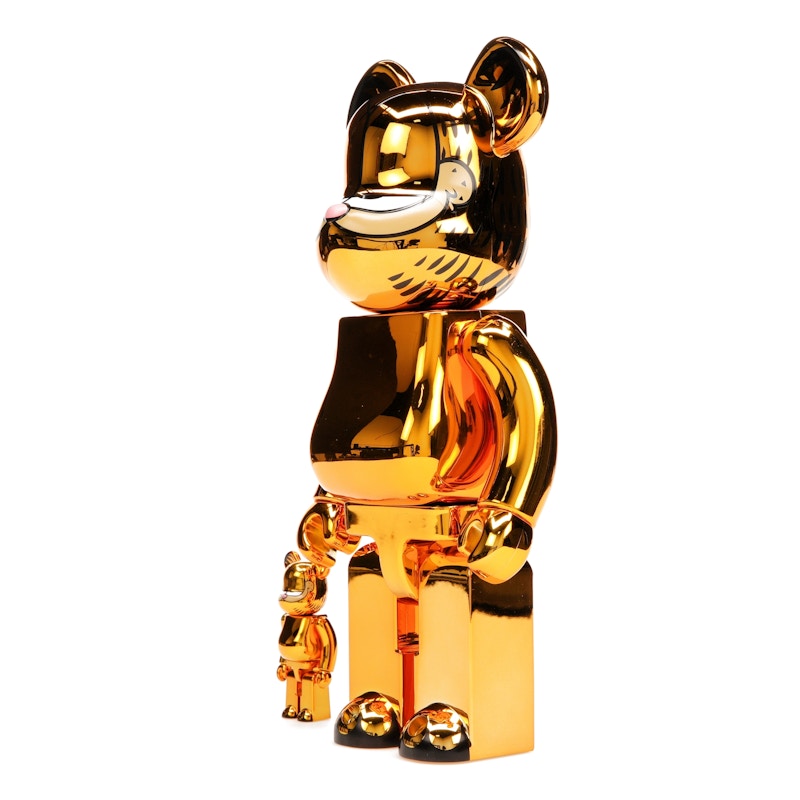 Bearbrick Garfield 100% & 400% Set Gold Chrome Ver.