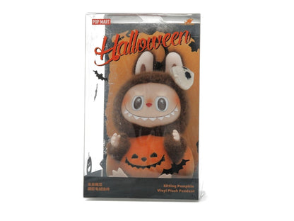 Pop Mart Labubu Happy Halloween Party Series-Sitting Pumpkin Vinyl Plush Pendant