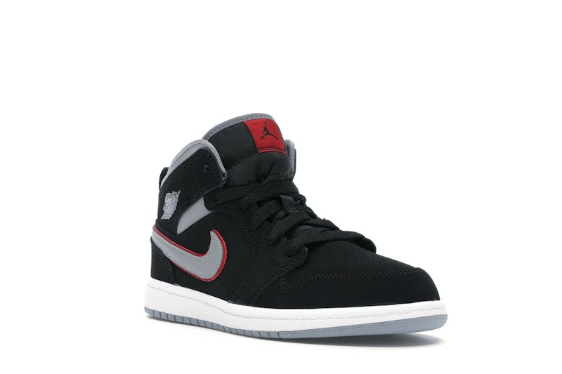 Jordan 1 Mid Black Particle Grey Gym Red (PS)