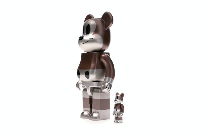 Bearbrick x Undefeated x Disney Mickey Mouse 90th Anniversary 100% & 400% Set Copper/Black